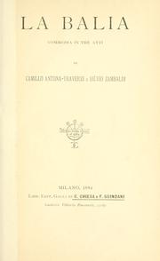 Cover of: La balia by Camillo Antona-Traversi