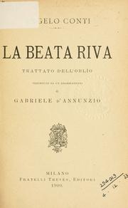 Cover of: beata riva: trattato dell'oblìo
