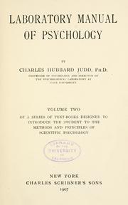 Cover of: Laboratory manual of psychology: volume two of a series of text-books designed to introduce the student to the methods and principles of scientific psychology.