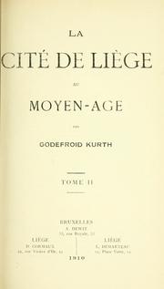 Cover of: cité de Liège au Moyen-Age.