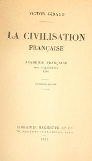 Cover of: La civilisation française by Giraud, Victor