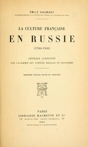 Cover of: culture française en Russie (1700-1900)