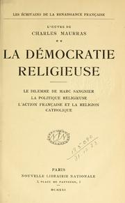 Cover of: démocratie religieuse.