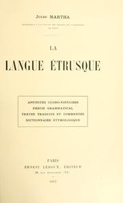 Cover of: langue étrusque.