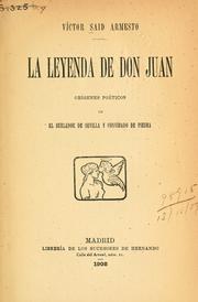 Cover of: leyenda de Don Juan: orígenes poéticos de "El burlador de Sevilla" y "Convidado de piedra"