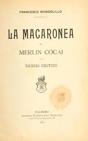 Cover of: La macaronea di Merlin Cocai: saggio critico.