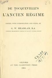 Cover of: L' ancien régime. by Alexis de Tocqueville, Alexis de Tocqueville