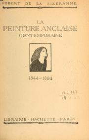 Cover of: peinture anglaise contemporaine, 1844-1894.