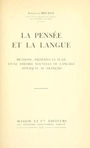 La pensée et la langue by Brunot, Ferdinand
