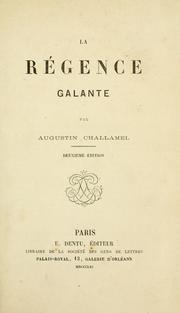 Cover of: régence galante