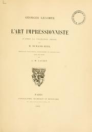 Cover of: L' art impressionniste d'après la collection privée de M. Durand-Ruel
