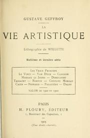 Cover of: vie artistique.