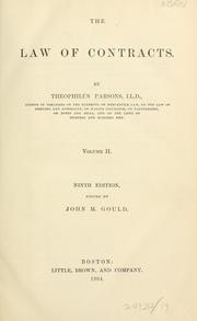 Cover of: law of contracts.