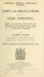 Laws and regulations relating to lead poisoning by Stone, Gilbert Sir