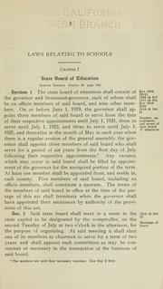 Cover of: Laws relating to schools.