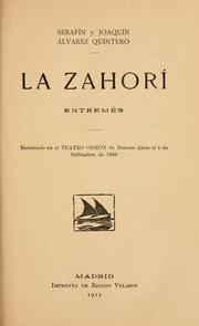 Cover of: La zahorí by Serafín Álvarez Quintero