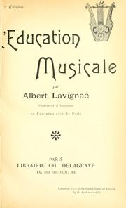 Cover of: L'éducation musicale.