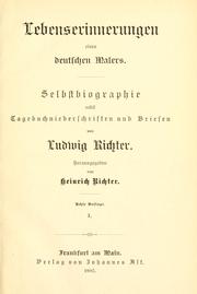 Cover of: Lebenserinnerungen eines deutschen Malers.: Selbstbiographie nebst Tagebuchniederschriften und Briefen