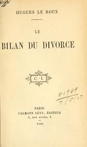 Cover of: Le bilan du divorce.