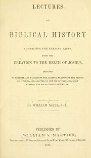 Cover of: Lectures on Biblical history by William Neill