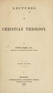 Cover of: Lectures on christian theology. by Enoch Pond