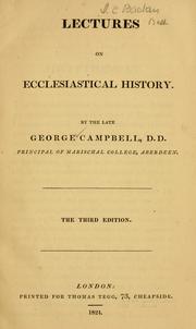 Cover of: Lectures on ecclesiastical history.