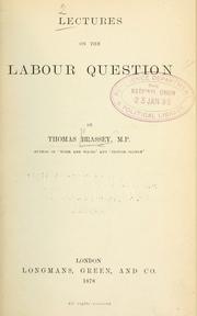 Cover of: Lectures on the labour question
