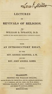 Cover of: Lectures on revivals of religion by Sprague, William Buell