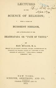 Cover of: Lectures on the science of religion by F. Max Müller