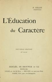 Cover of: education du caractère.