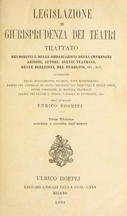 Cover of: Legislazione e giurisprudenza dei teatri by Enrico Rosmini