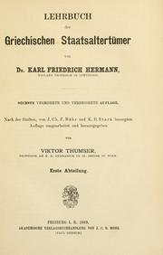 Cover of: Lehrbuch der griechischen Staatsaltertümer