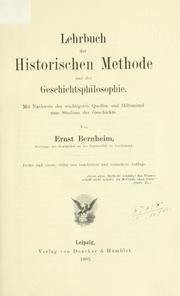 Lehrbuch der historischen Methode und der Geschichtsphilosophie by Ernst Bernheim