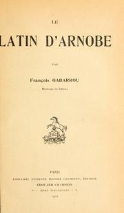 Cover of: Le latin d'Arnobe.