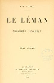 Cover of: Le Léman, monographie limnologique