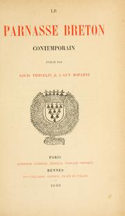 Cover of: Parnasse breton contemporain, publié par Louis Tiercelin & J.-Guy Ropartz.