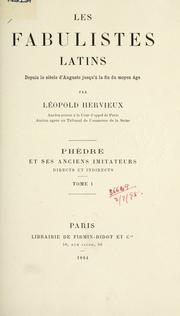 Cover of: fabulistes latins depuis le siècle d'Auguste jusqu'à la fin du moyen age.