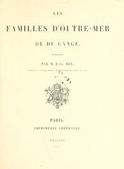 Cover of: Les familles d'outre-mer by Du Cange, Charles Du Fresne sieur