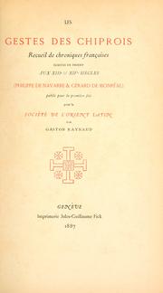 Cover of: Les gestes des Chiprois. by 