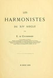 Cover of: harmonistes du XIVe siècle.