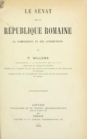 Cover of: Le sénat de la République romaine by Pierre Gaspard Hubert Willems