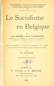 Cover of: Le socialisme en Belgique by Jules Destrée