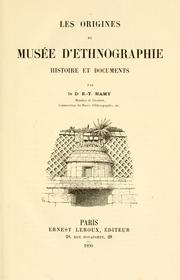 Cover of: origines du Musée d'Ethnographie.: Histoire et documents