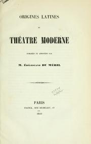 Cover of: Origines latines du th©atre moderne.