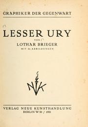 Cover of: Lesser Ury
