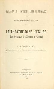 Cover of: th©atre dans l'©glise: les origines du drame moderne.