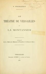 Cover of: th©©Øtre de Versailles et La Montansier.
