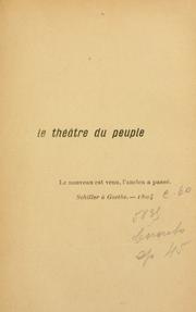 Cover of: Le théâtre du peuple.