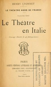 Cover of: Le th©©Øtre en Italie.