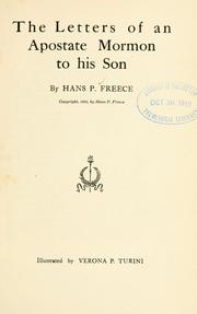 Cover of: The letters of an apostate Mormon to his son